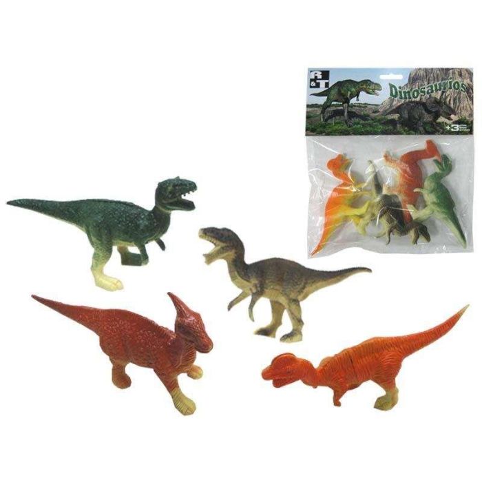 Figuras dinosaurios en bolsa 4 unidades 20x26x3 cm