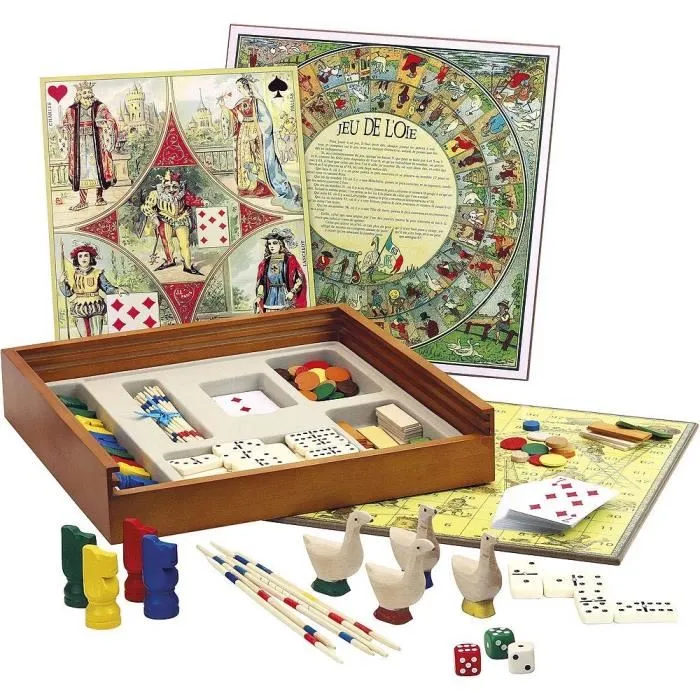 L'Arbre A Jouer EL ÁRBOL PARA JUGAR My Tradition Game Box Juego de Mesa con Caballos, Gansos, Mikado, Dominó y Cartas en Caja de Madera 32.5x32.5x6.5cm 1 L'Arbre A Jouer EL ÁRBOL PARA JUGAR My Tradition Game Box Juego de Mesa con Caballos, Gansos, Mikado, Dominó y Cartas en Caja de Madera 32.5x32.5x6.5cm 1