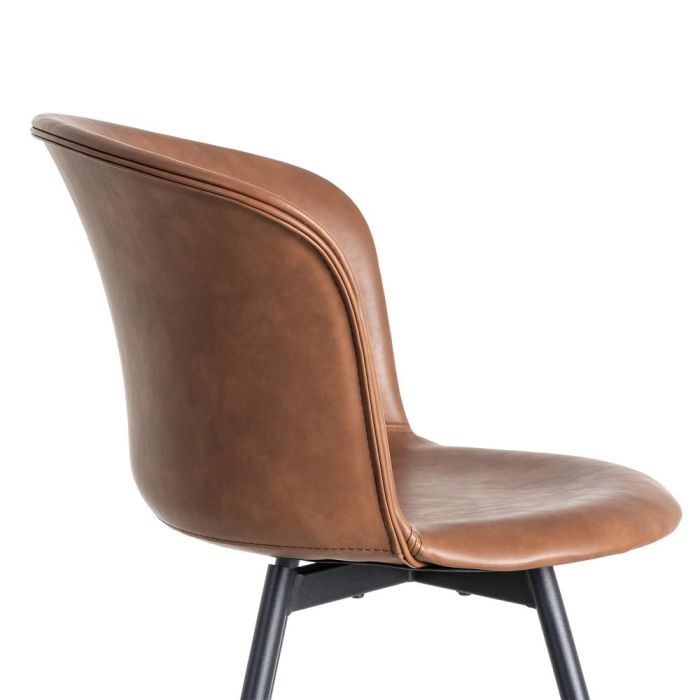 Silla Marrón Metal / Simil Piel 53 X 51,50 X 76 cm