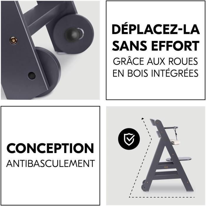 HAUCK HAU1731627400690 Trona Evolutiva BETA+ de Madera FSC con Arnés de 5 Puntos y Ruedas para Bebés de 6 Meses a 90 kg, Gris 3 HAUCK HAU1731627400690 Trona Evolutiva BETA+ de Madera FSC con Arnés de 5 Puntos y Ruedas para Bebés de 6 Meses a 90 kg, Gris 3