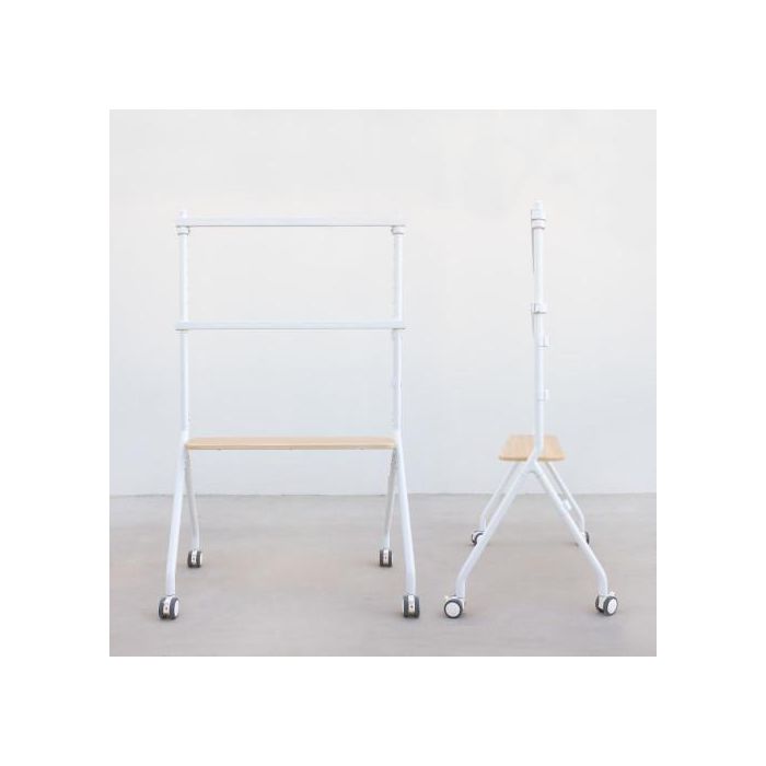 TOOQ Soporte suelo ruedas "ILOVE" pantalla 49-80 blanco