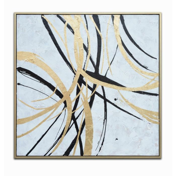 Cuadro Home ESPRIT Blanco Dorado Abstracto Moderno 131 x 4 x 131 cm