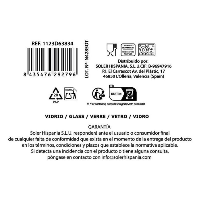 Copa Coñac 500 ml "Bois" Md - Inde (32 Unidades) 3 Copa Coñac 500 ml "Bois" Md - Inde (32 Unidades) 3