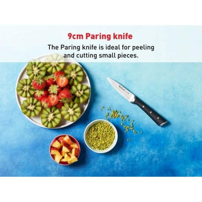 Cuchillo de Cocina Tefal K2320514 ICE FO Negro Acero Inoxidable 9 cm 4 Cuchillo de Cocina Tefal K2320514 ICE FO Negro Acero Inoxidable 9 cm 4