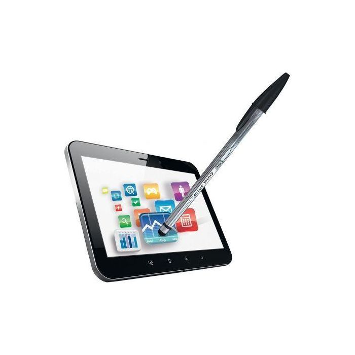 Bolígrafo de Tinta de Aceite Bic Cristal Stylus 926386/ para Pantallas Táctiles/ Azul