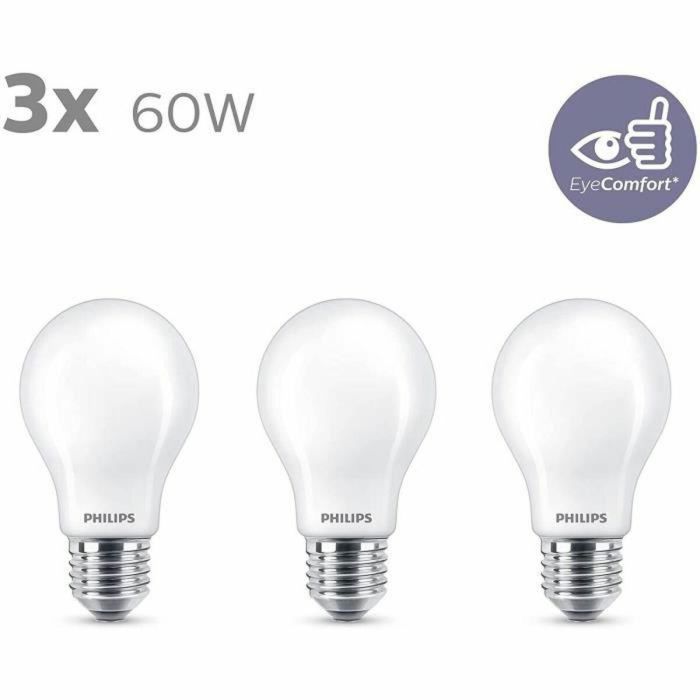 Philips PHI8719514266759 Bombillas LED E27 Equivalente 60W, Luz Blanco Cálido, Paquete de 3 Unidades 2 Philips PHI8719514266759 Bombillas LED E27 Equivalente 60W, Luz Blanco Cálido, Paquete de 3 Unidades 2