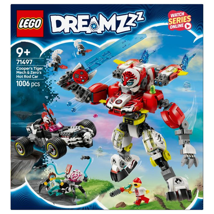 LEGO 71497 DREAMZzz Meca Tigre de Cooper y Bólido de Zero, Juego de Construcción, 1006 Piezas, 9+ Años