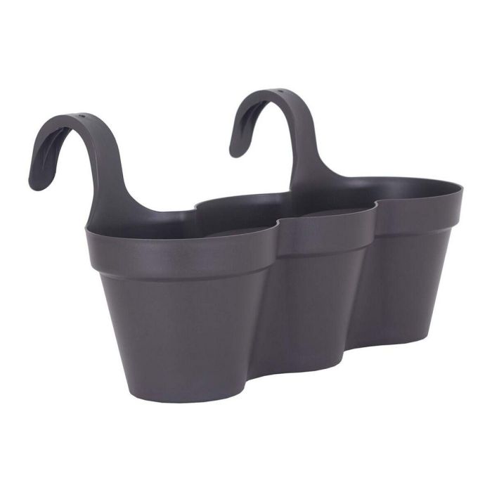 Artevasi Maceta para Balcón Capri Individ 3 en 1, Diseño Redondo, Color Gris Antracita, Capacidad 11 L, Medidas 30.5x54xH28 cm 0 Artevasi Maceta para Balcón Capri Individ 3 en 1, Diseño Redondo, Color Gris Antracita, Capacidad 11 L, Medidas 30.5x54xH28 cm 0