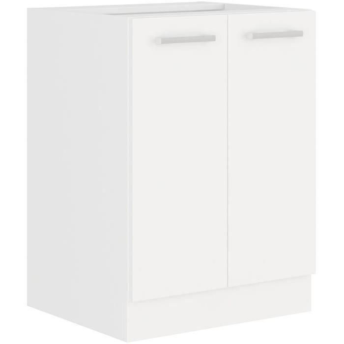 Atlas ATLAS60D2F Mueble bajo con 2 puertas, decoración blanca, L60cm, se vende sin encimera 0 Atlas ATLAS60D2F Mueble bajo con 2 puertas, decoración blanca, L60cm, se vende sin encimera 0