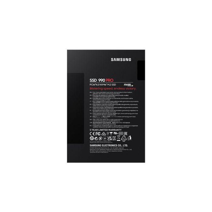 Samsung 990 PRO SSD Interno Alto Rendimiento V-NAND MLC 2 TB M.2 NVMe PCIe 4.0, 7450 MB/s Lectura, 6900 MB/s Escritura 5