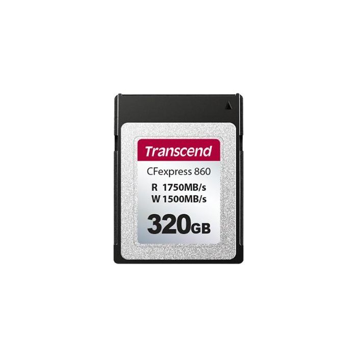Transcend CFexpress 860 Tarjeta 320GB PCIe Gen3 x2, Velocidad Lectura 1750 MB/s Escritura 1500 MB/s, Negro 0 Transcend CFexpress 860 Tarjeta 320GB PCIe Gen3 x2, Velocidad Lectura 1750 MB/s Escritura 1500 MB/s, Negro 0