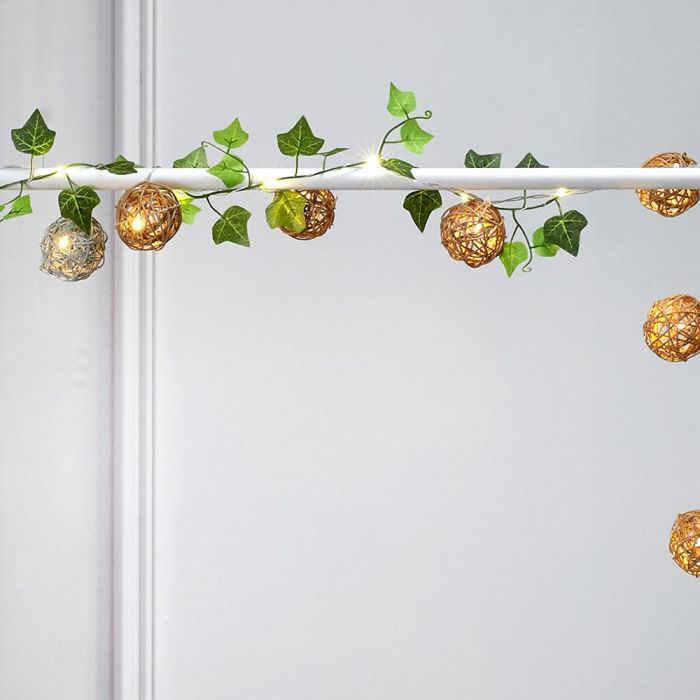 Home Deco Factory Guirnalda 8 LED Ratán 148cm 5 Home Deco Factory Guirnalda 8 LED Ratán 148cm 5