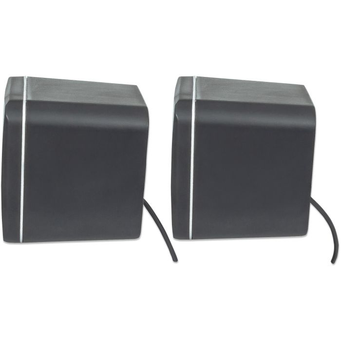 MANHATTAN 2600 Series Altavoces estéreo compactos, conexión Jack 3.5mm, alimentación USB-A para PC y Notebooks, negro 5 MANHATTAN 2600 Series Altavoces estéreo compactos, conexión Jack 3.5mm, alimentación USB-A para PC y Notebooks, negro 5