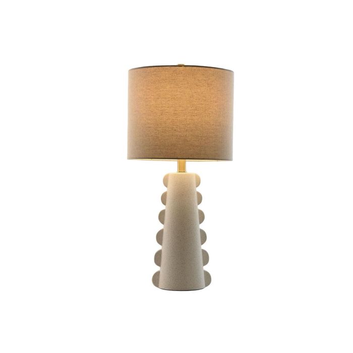 DKD Home Decor Lámpara de Sobremesa Scandi Blanco de Gres con Pantalla de Lino, 30x64x30 cm, Casquillo E27, Compatible LED 1 DKD Home Decor Lámpara de Sobremesa Scandi Blanco de Gres con Pantalla de Lino, 30x64x30 cm, Casquillo E27, Compatible LED 1
