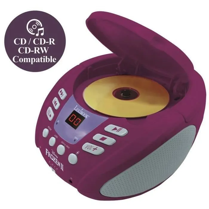 Lexibook Reproductor de CD Frozen Bluetooth con Efectos de Luz Multicolor para Niños 4