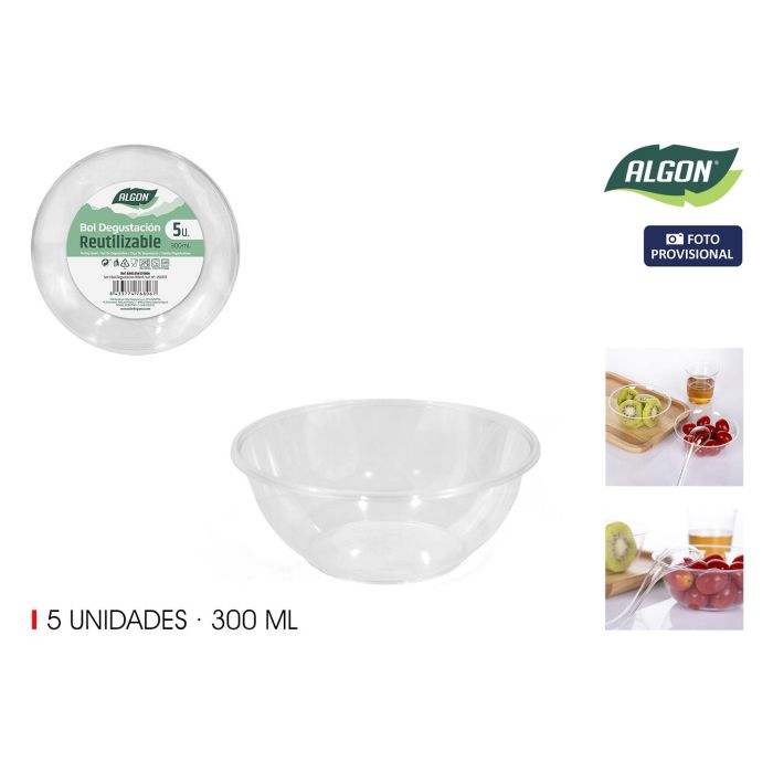 Set 5 Boles Degustación 300 ml Algon (24 Cajas) Set 5 Boles Degustación 300 ml Algon (24 Cajas)