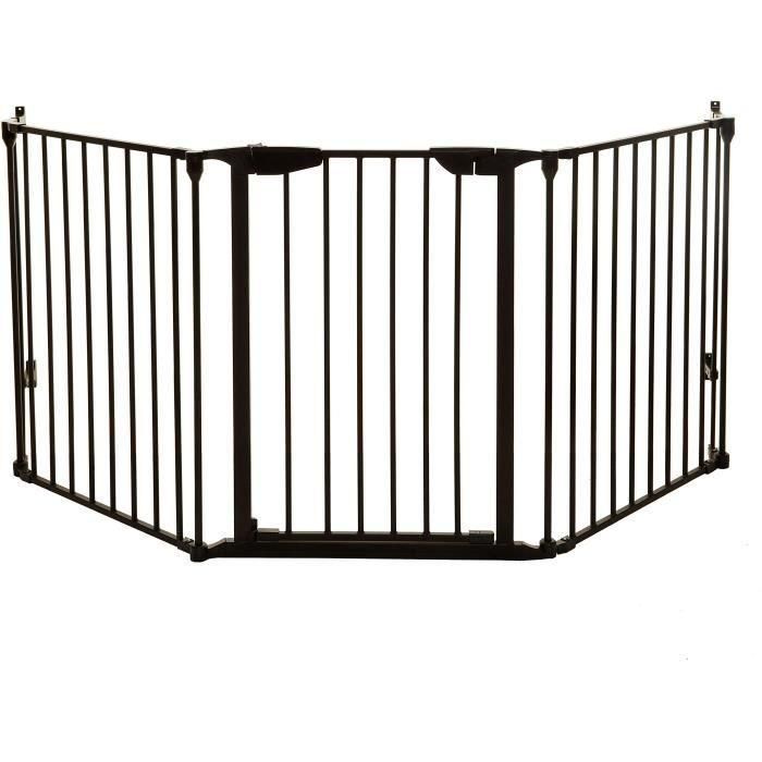 Barrera de seguridad - DREAMBABY - NEWPORT - 3 paneles - 85,5-200 x 74 cm - Bidireccional - Negra Barrera de seguridad - DREAMBABY - NEWPORT - 3 paneles - 85,5-200 x 74 cm - Bidireccional - Negra