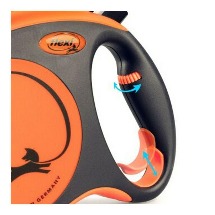 Flexi Correa Xtreme L Cinta 5M Negro-Naranja para Perros para Aventuras Extremas
