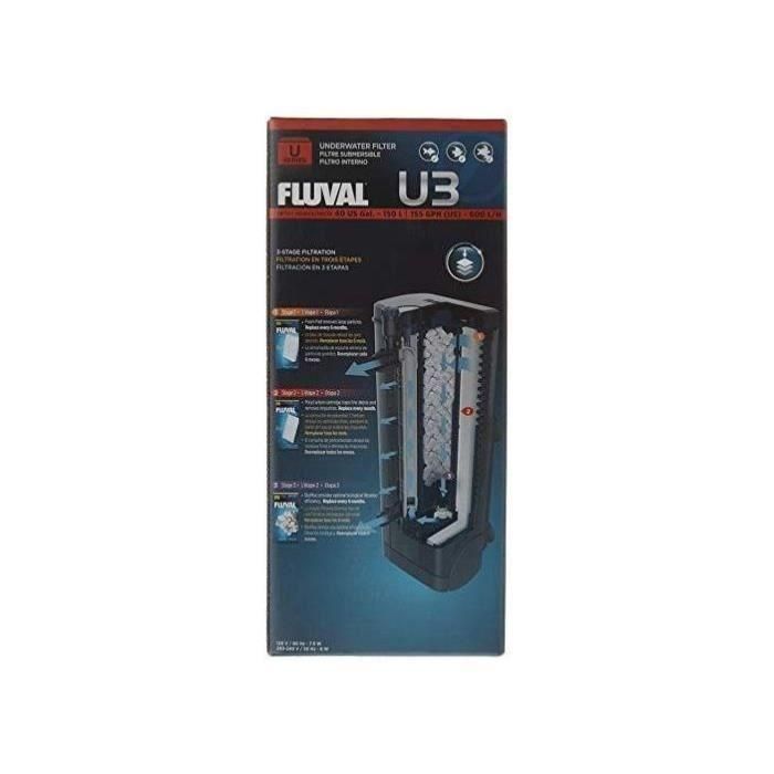 Fluval U3 Filtro Interno para Acuarios de 90 a 150 L, Flujo Máximo 600 L/H, 3 Configuraciones de Salida 3 Fluval U3 Filtro Interno para Acuarios de 90 a 150 L, Flujo Máximo 600 L/H, 3 Configuraciones de Salida 3