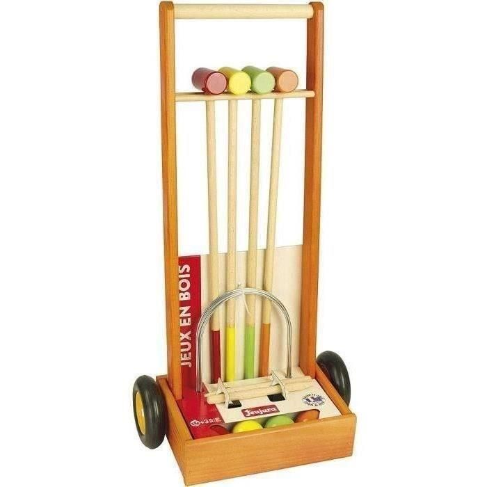 Juego de croquet de madera JEUJURA - 4 jugadores - Carro de madera 2