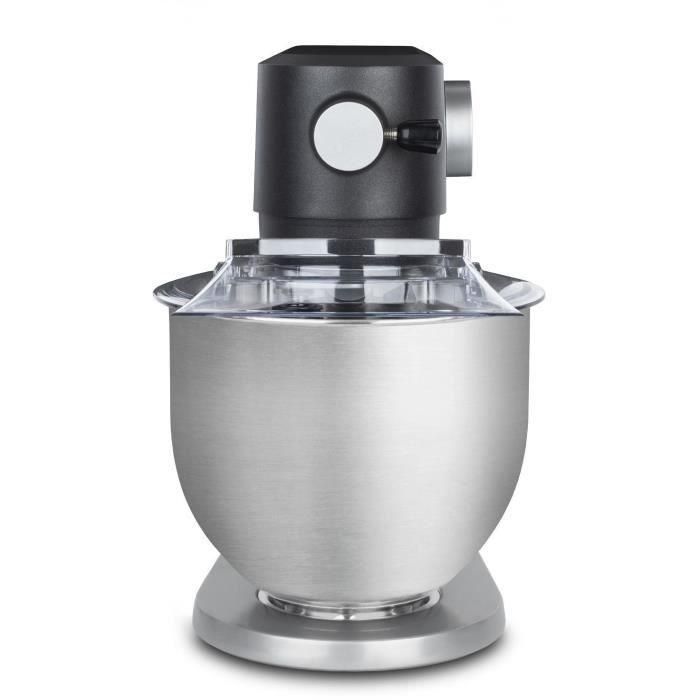 Robot repostero - H.Koenig - KM120 - 800 W - Bol de acero inoxidable 5 L - 8 velocidades - Gris mate y plata 4