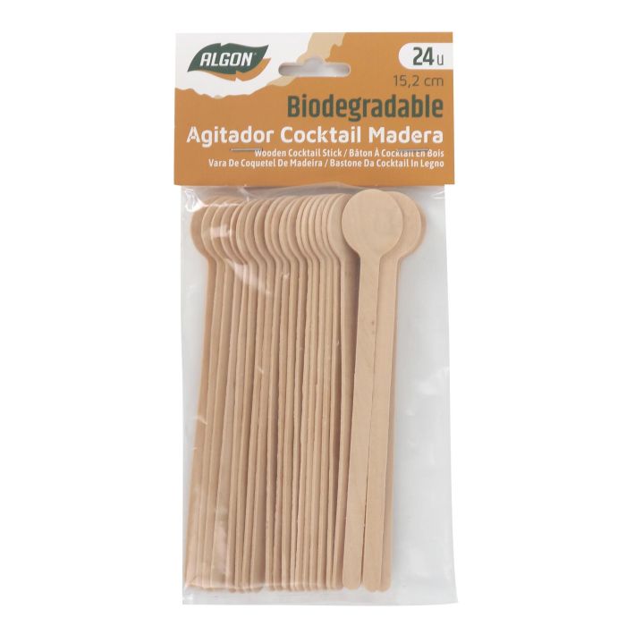 Set de 24 palos de cóctel de madera Algon 15.2 cm - Inde (18 Cajas) 1 Set de 24 palos de cóctel de madera Algon 15.2 cm - Inde (18 Cajas) 1