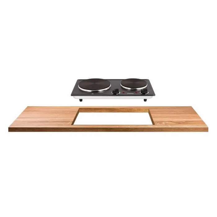 Livoo DOC168N Hob Doble Cocina de Inducción Integrable Doble Placa 2 Zonas Cerámica 3500W Negro 3