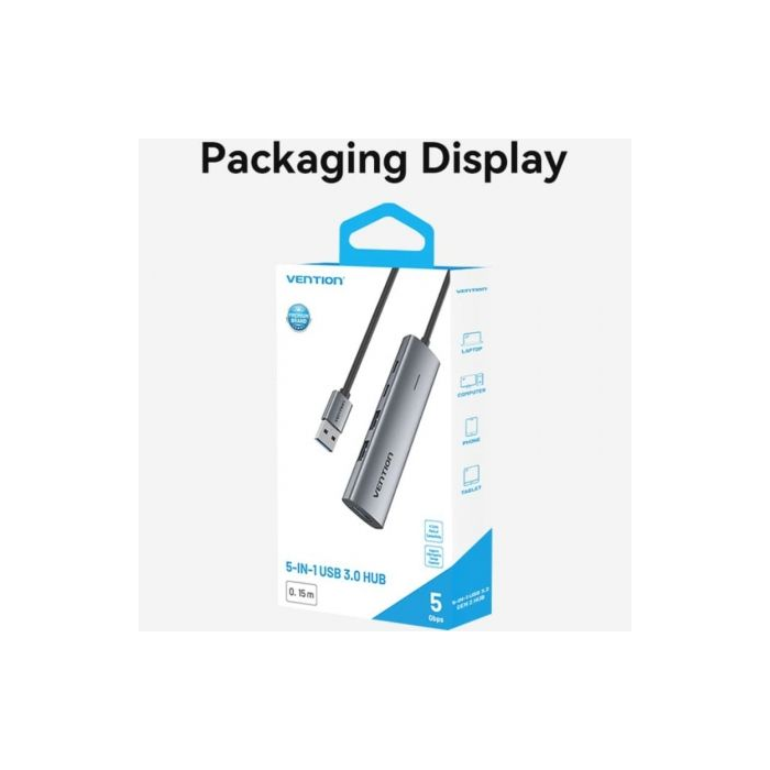 Hub USB 3.0 Vention TGXHB/ 1xUSB Tipo-C/ 3xUSB/ 1xUSB Tipo-C PD/ Gris 4 Hub USB 3.0 Vention TGXHB/ 1xUSB Tipo-C/ 3xUSB/ 1xUSB Tipo-C PD/ Gris 4