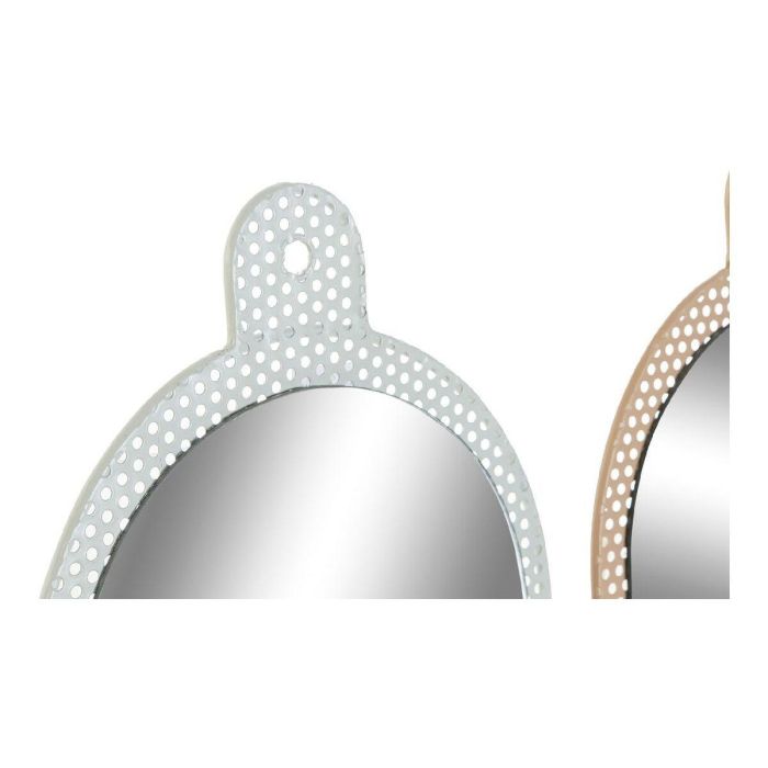 Espejo de pared DKD Home Decor Blanco Rosa 22 x 1,5 x 40 cm (2 Unidades) 3 Espejo de pared DKD Home Decor Blanco Rosa 22 x 1,5 x 40 cm (2 Unidades) 3