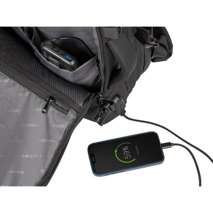 NATEC NTO-2116 Mochila de excursión Negra, fabricada en Poliéster, con 10 bolsillos y 44 cm de alto 10 NATEC NTO-2116 Mochila de excursión Negra, fabricada en Poliéster, con 10 bolsillos y 44 cm de alto 10