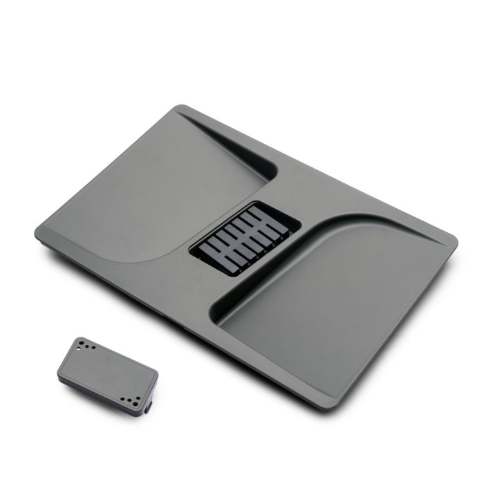 Emuca Contenedores para cajón de cocina Recycle con tapa anti olores, Altura 266, 1x15litros, Plástico gris antracita 3