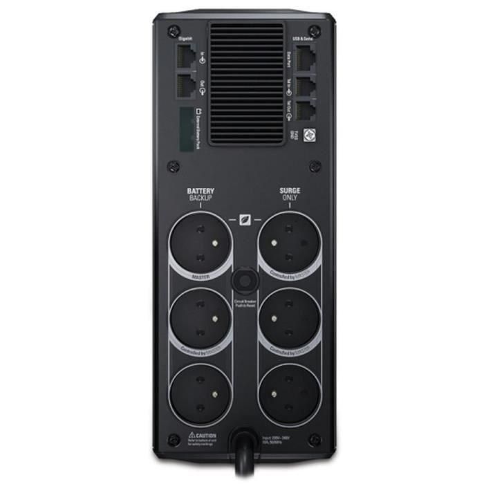 APC BR1500G-FR Inversor Back UPS Pro 1500VA / 865W con 6 tomas, Gigabit Ethernet, Pantalla LCD y protección. 2