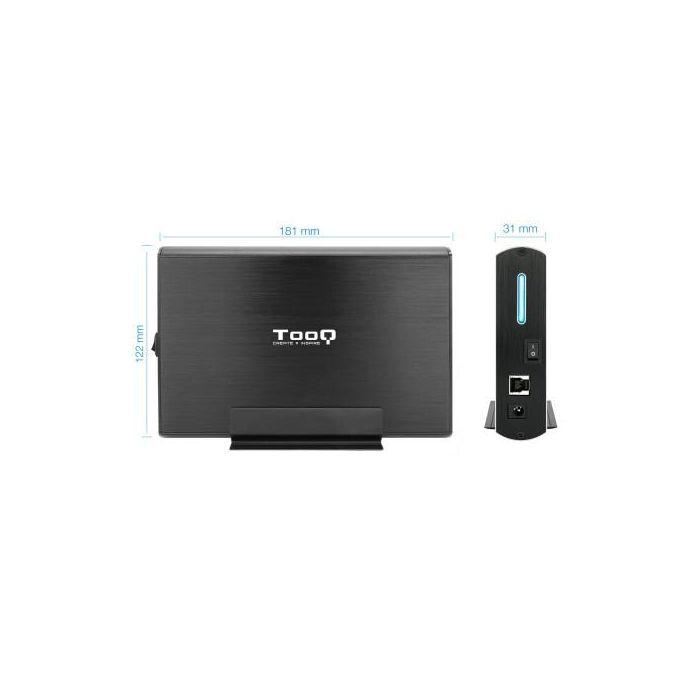 TooQ TQE-3531B Caja Externa para Disco Duro 3.5", USB 3.1 Gen 1 (5 Gbps), hasta 8 TB, SATA I/II/III, UASP, Aluminio Negro 4