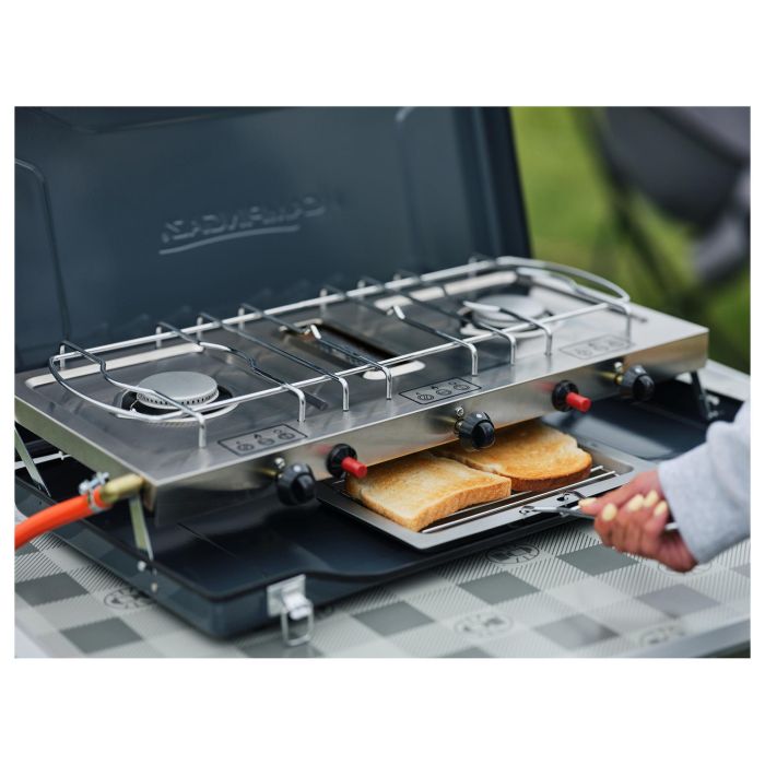 CAMPINGAZ Camping Kitchen 2 Grill & Go CV - Parrilla y cocina de camping rectangular de metal, 490x350x100 mm, 5.5 kg
