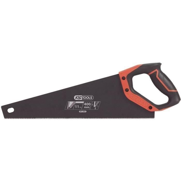 KS TOOLS Headsaw 400mm para Trabajo de Precisión con Mango Bimaterial y Dentadura Endurecida de 3 Ángulos de Corte