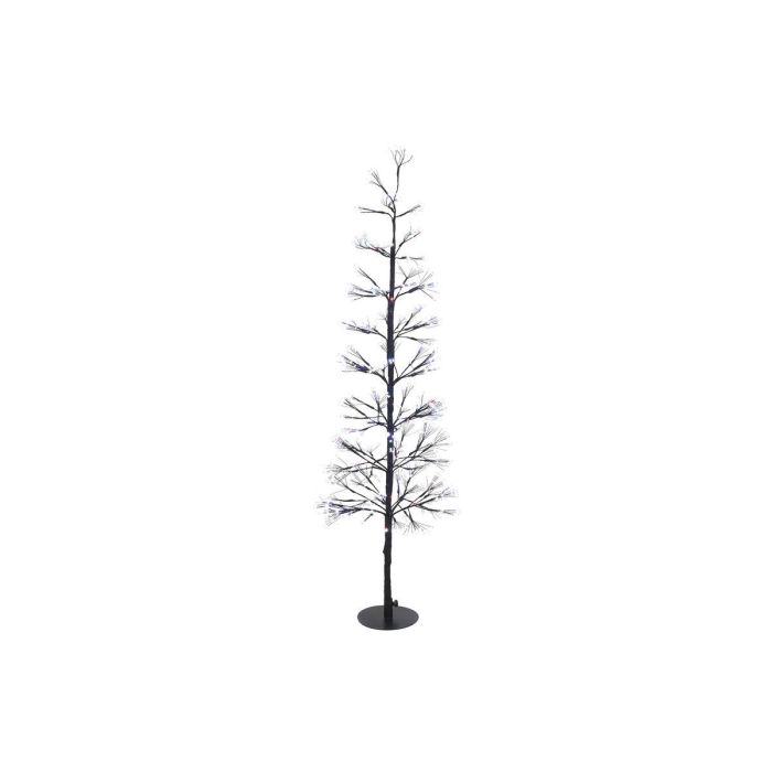 DKD Home Decor Árbol de Navidad Moderno Negro de Metal con Luces LED Multicolor Integradas, 120 cm de Altura y 40x40 cm de Base
