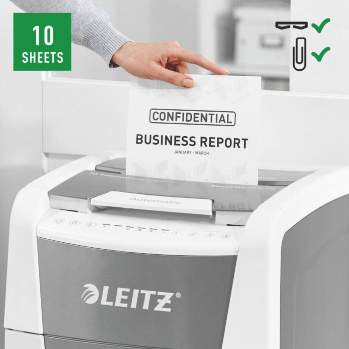 Trituradora de Papel Leitz IQ 300 Autofeed P4 60 L 8