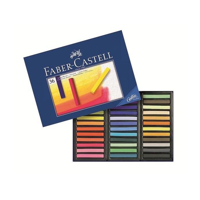 FABER-CASTELL 128336 - Pasteles suaves Studio Quality, 36 piezas, Multicolor, en estuche de cartón