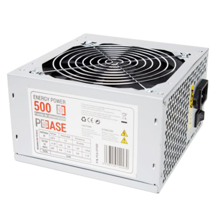 PCCASE EP-500 unidad de fuente de alimentación 500 W 20+4 pin ATX ATX Plata PCCASE EP-500 unidad de fuente de alimentación 500 W 20+4 pin ATX ATX Plata