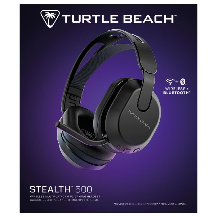 Turtle Beach Stealth 500 Auriculares de Juego Inalámbricos PC/PS5/PS4/Móvil, Over-Ear, Bluetooth 5.2, 40h Batería, Micrófono Boom, Negro Turtle Beach Stealth 500 Auriculares de Juego Inalámbricos PC/PS5/PS4/Móvil, Over-Ear, Bluetooth 5.2, 40h Batería, Micrófono Boom, Negro