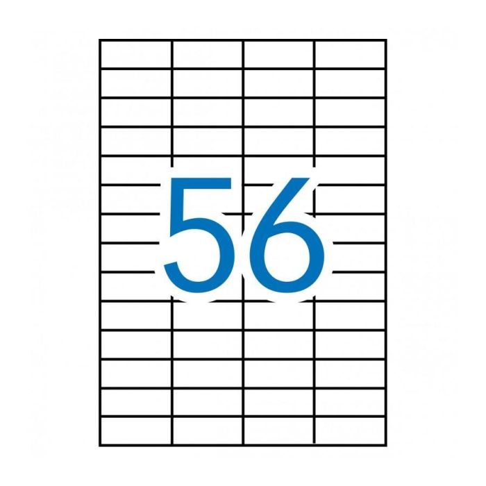 Apli Etiquetas Adhesivas 52,5x21,2 mm Blanco para Inkjet y Láser, Pack 100 Hojas (5.600 etiquetas)