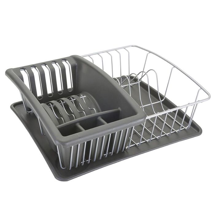 Escurridor para Fregadero Metaltex Gris (35 x 30 x 11 cm) 3