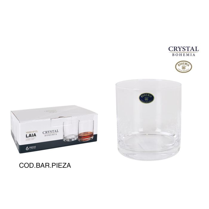 Bohemia Set de 6 Vasos de Cristal Colección Laia 410 cc (4 Cajas)