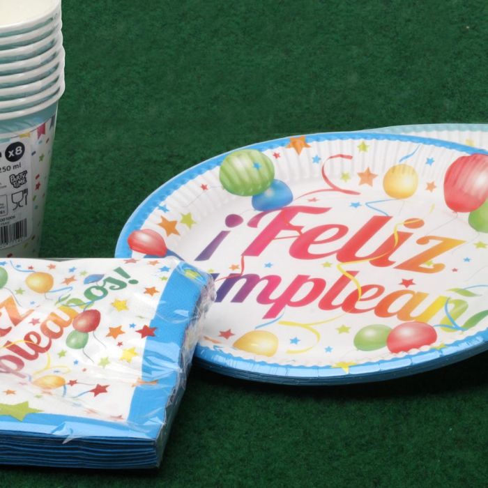 Juego De 8 Platos Cartón Party Time 23 cm 1 Juego De 8 Platos Cartón Party Time 23 cm 1