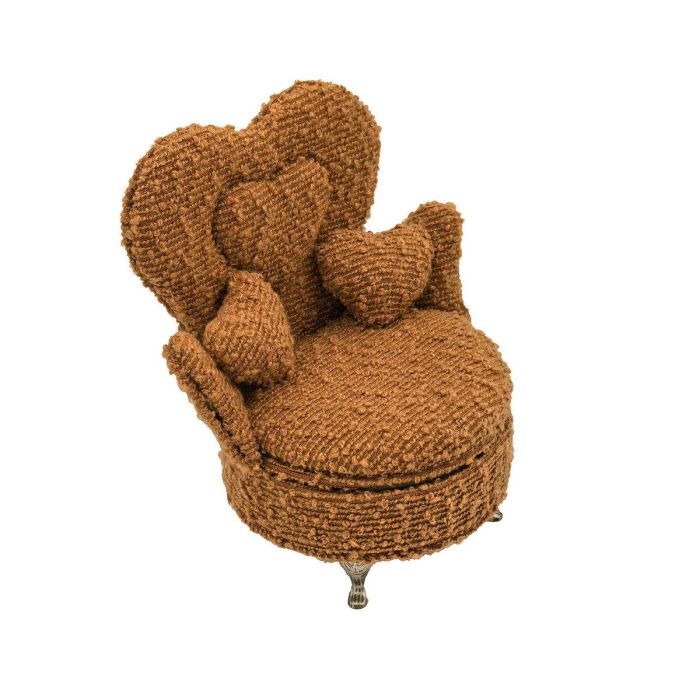 Caja-Joyero Versa Mostaza Poliéster Metal Espejo Madera MDF 12 x 19 x 18 cm Sillón 1 Caja-Joyero Versa Mostaza Poliéster Metal Espejo Madera MDF 12 x 19 x 18 cm Sillón 1