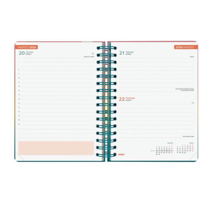 Finocam Agenda Cosmo Espiral Doble 4º 1Dp Iris 2025-2026, Estudiante y Adulto, Diseños Variados, Cierre con Goma 2 Finocam Agenda Cosmo Espiral Doble 4º 1Dp Iris 2025-2026, Estudiante y Adulto, Diseños Variados, Cierre con Goma 2
