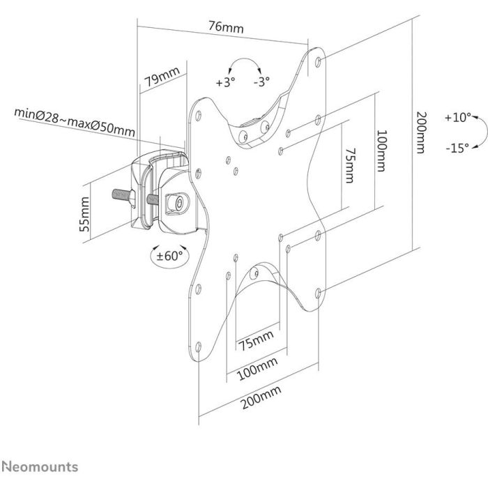 Soporte TV Neomounts FL40-430BL12 42" 25 kg 4 Soporte TV Neomounts FL40-430BL12 42" 25 kg 4
