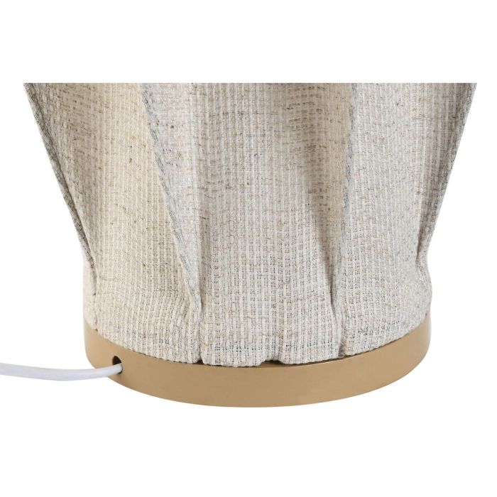 DKD Home Decor Lámpara Sobremesa Oriental de Lino y Cuerda Hecha a Mano Acabado Natural E27 25x60x25 cm Marrón Claro Crudo 3