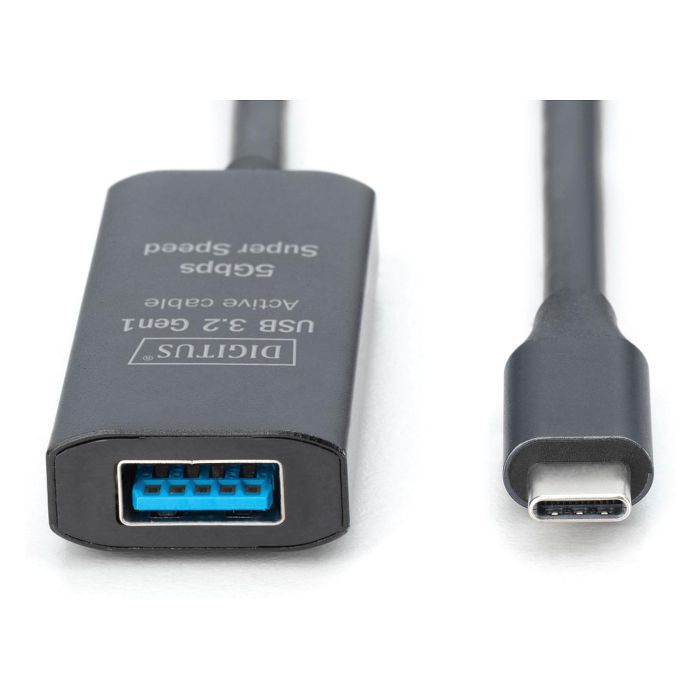 Digitus Cable Extensor USB-C a USB-A 3.2 Gen 1 (5 Gbps) 10 Metros Negro 1 Digitus Cable Extensor USB-C a USB-A 3.2 Gen 1 (5 Gbps) 10 Metros Negro 1