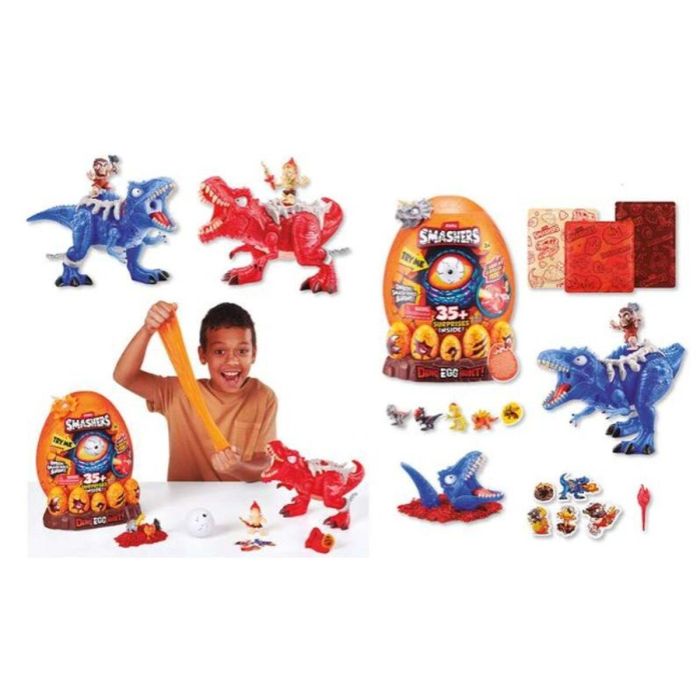 Zuru Smashers Huevo Dinosaurio con Figuras y 35 Sorpresas, Efecto Vapor, Luces y Sonidos para Niños 3+ Años 1